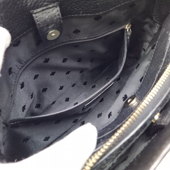 Kate Spade New York Black Leather Double Handles Zipper Closure Satchel Bag - Picture 11 of 16